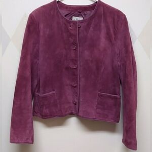 St. Malo women's purple leather jacket size 12